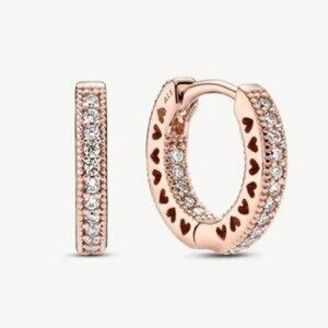 Rose Gold Heart Hoop Earrings
